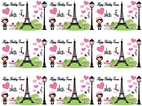 Paris - Edible Cake Strips - 2.5" x 10.5" Strips (3 pieces/sheet)