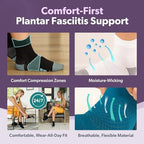 BraceAbility Plantar Fasciitis Socks - Ankle Compression Socks for Foot Pain Relief, Heel Spurs, Achilles Tendonitis, Full-Toe Arch Support Sleeve Socks for Women and Men (1 Pair - L Black/Blue)