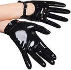 Sexy Black Latex Rubber Gloves Club Wear for Catsuits Dress