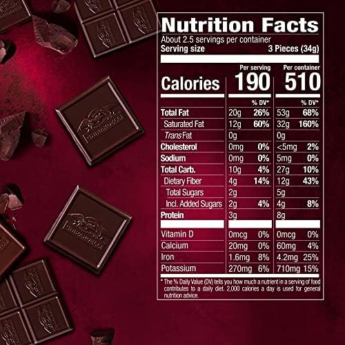 GHIRARDELLI Intense Dark Chocolate Bar, 92% Cacao, 3.17 Oz Bar