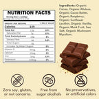 Macalat Raspberry Bar, Sugar-Free Sweet Dark Chocolate with Organic Raspberry, 70% Peruvian Organic Cacao Bar, Plant-Based, Non-GMO, Bitter-Free Allulose and Monkfruit Chocolate Bar, 1.5 oz 5 bar