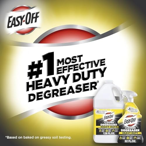 Easy-Off Heavy Duty Degreaser Cleaner Spray, 32 Ounce (Pack of 2+Cloth)