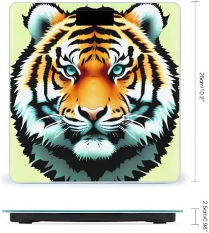 Little Fat Tiger Head Scale for Body Weight High Precision Digital Weight Scales with LCD Display Anti-Slip Sturdy Slim Tempered Glass Bathroom Scale for Home Use