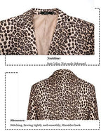 THWEI Mens Blazer Hipster Leopard Print Tuxedo Luxury Notched Lapel Slim Fit Stylish Sport Coats Jacket