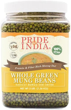Pride Of India - PACK of 6 - Indian Whole Green Mung Gram - Protein & Fiber Rich Mung Bean Whole, 3 Pound Jar