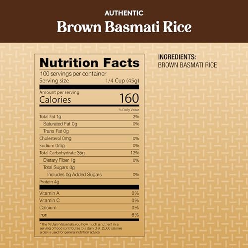 Royal Authentic Basmati Brown Rice - Whole Grain, Naturally Gluten Free and Vegan, 10 lb