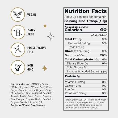 Bachan's Japanese Barbecue Sauce - Sweet Honey, 17 Oz Bottle, Cold-Filled, Non GMO, No Preservatives, Vegetarian and BPA free - Sweet BBQ Sauce for Wings, Chicken, Beef, Pork, Seafood, Noodle Recipes