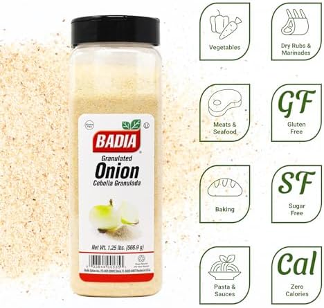 Badia Granulated Onion 1.25 Pound – Bold Savory Sweet Flavor
