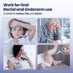 Femometer Thermometer for Adults and Kids, Digital Thermometer with Fever Alert, Memory Recall, C/F Switchable, for Oral, Rectal or Under Arm Use, Klein Blue
