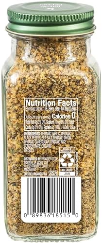 Simply Organic Garlic Pepper, 3.73 Ounce Jar, Blended with Pepper Sea Salt and Onion for Robust Flavor to any Dish
