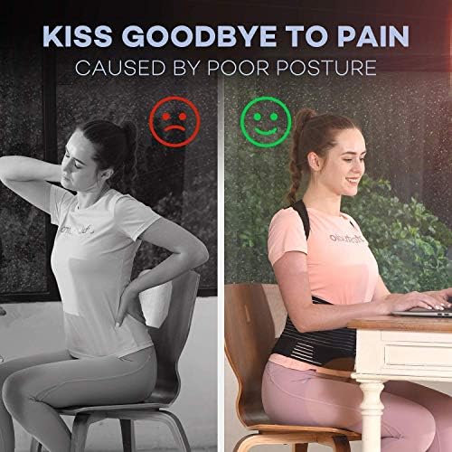sicheer Posture Corrector for Women and Men Back Brace Straightener Shoulder Upright Support Trainer for Body Correction and Neck Pain Relief, Small(waist 26-33 inch)