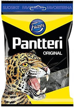 10 Bags x 180g of Fazer Pantteri Original - Finnish - Salty Liquorice - Licorice - Salmiak - Salmiakki - Wine Gums - Candies - Sweets