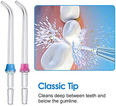 Replacement Classic Jet Tips Compatible with Waterpik Water Flossers and Other Brand Oral Irrigators, Flosser Refill Replacement Heads, Classic Jet Nozzle Accessories (6-Pack)