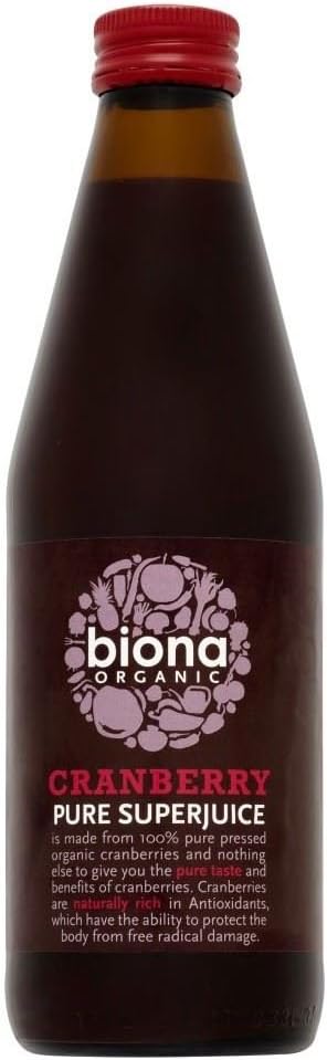 Biona Organic Pure Cranberry Superjuice (330ml) - Pack of 6
