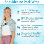 Arctic Flex Shoulder Ice Pack Brace - Cold Reusable Cool Gel Wrap, Hot Therapy - Immobilizer Compression Stability Support for Tendonitis, Dislocated Joint, Left and Right Rotator Cuff Arm Pain Relief