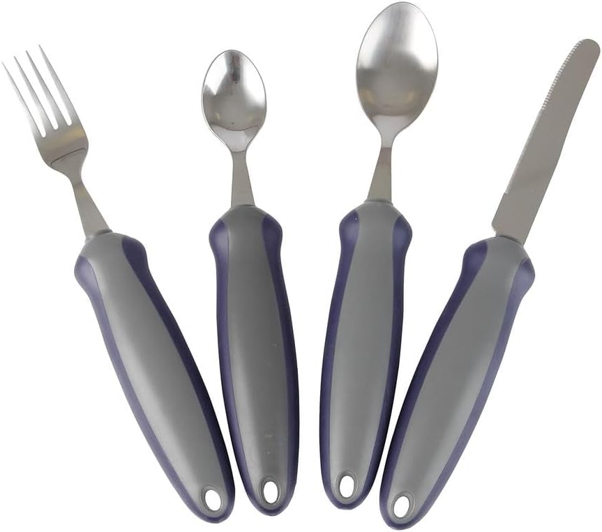 Homecraft Newstead Cutlery, Weighted Set (Eligible for VAT Relief in The UK) Adaptive Dining Aid, Utensil for Elderly, Disabled, Parkinson's Disease, & Arthritis, Eat Easier, Non-Slip Grip