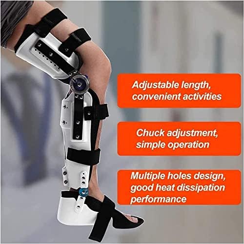 Adjustable Hip Knee Ankle Foot Supports Brace Reusable Hip Knee Ankle Foot Orthosis Braces, Hinged Knee Supports Stabilization Thigh Knee Joint Ankle Foot Fixed,Right