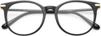 Gaoye Blue Light Blocking Glasses, Retro Round Eyewear Frame Anti Eyestrain Computer Glasses for Women Men - GY1688 (Light Black Frame/Transparent Lens)