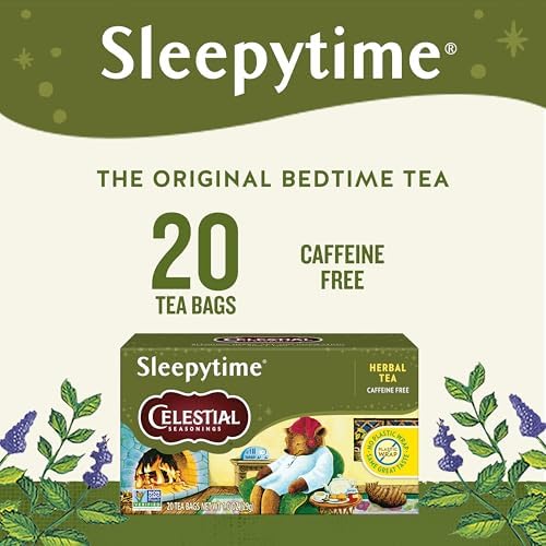 Celestial Seasonings Sleepytime Herbal Tea, Caffeine Free, 20 Tea Bags Box (Pack of 6)