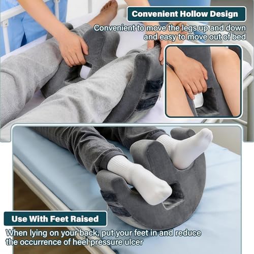 Patient Turning Device, U-Shaped Bedridden Turnover Pillow with Fixing Strap & Back Support Cushions for Bedsore Pressure Relief, Bed Ridden Patient Supplies for Elderly Nursing, Gray