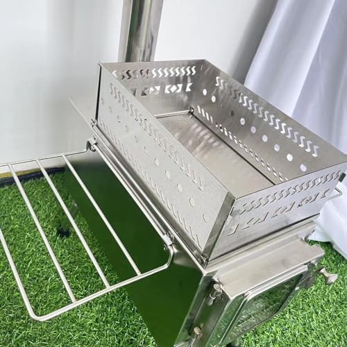 DNCG Sauna Stone Holder, Stainless Steel Firewood Sauna Stove Rock Stand, Charcoal Basket Grill, Rust-Proof Stove Accessories, Portable Outdoor Stove Sauna Stone Basket, Charcoal Firebox Basket