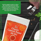 Jiva Organics Cayenne Pepper Powder Ground Chilli Pepper 1.25 LB Bag 60K SHU - Culinary, Hot, Non-GMO, All Natural Red Pepper Spice Powder