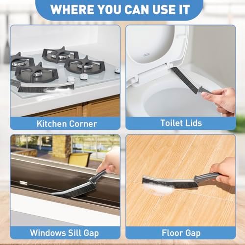 6PCS Crevice Cleaning Brush, Hard Bristle Crevice Cleaning Brush, Multi-Purpose Gap Cleaning Brush, The Crevice Brush is Great for Cleaning Small Gaps in Kitchens, Bathrooms，Tiles and Windows.