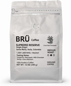 BRÜ Coffee Colombian Ground Coffee - Medium Roast - Single Origin - Huila High Elevation - 100% Arabica - Washed