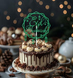 Eid Mubarak Cake Topper, Hajj Mubarak Decor, Muslim Islam Festival Anniversiry Party Decorations, Happy Ramadan Moon Star Eid Decoration Supplies Green Glitter