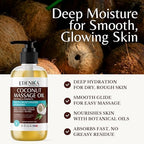 Edenika Botanicals Tropical Coconut Massage Oil for Massage Therapy, Soothing Massage Oil with Coconut & Passion Fruit Oil for Muscle Relaxing, Skin Moisturizing & Hydrating, 8 fl oz