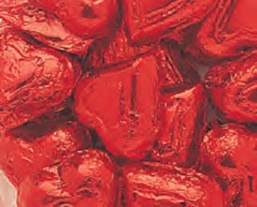 Red Foiled Milk Chocolate Hearts 5LB Bag