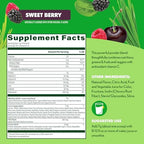 Amazing Grass Super Greens Powder Antioxidant Stick Packs, Greens Blend with Spirulina, Beet Root Powder, Elderberry, Prebiotics & Probiotics, Sweet Berry, 15 Servings, 3.7 Ounce (Packaging May Vary)