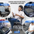 Inflatable Donut Seat Cushion for Tailbone Pain Relief – Coccyx Pillow for Office Chair, Car, Wheelchair & Post Surgery Comfort – Ergonomic Orthopedic Support Pillow for Home & Travel