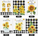 Mindsoft 36 Pcs Spring Sunflower Reusable Paper Towels Rolls Sunshine Washable Bulk Spring Kitchen Towels Paperless Reusable Cloth Cotton Napkins with Cardboard for Kitchen Bathroom Home Decor