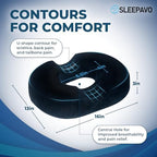 Sleepavo Butt Donut Pillow for Tailbone Pain Relief Cushion Medium - Hemorrhoid Pillows - Sitting Butt Pillow for Office Chair, Travel, Car, Coccyx, Sciatica, Postpartum Sitting Donut Seat Cushion