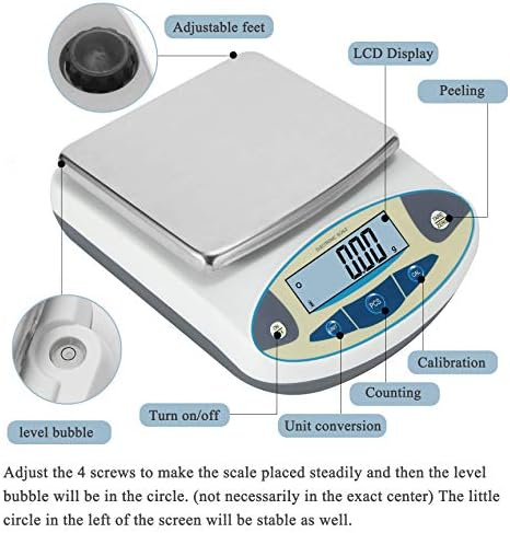 Bonvoisin Lab Scale 5000gx0.01g High Precision Electronic Analytical Balance 0.01g Accuracy Laboratory Precision Digital Scientific Scale (5000g)