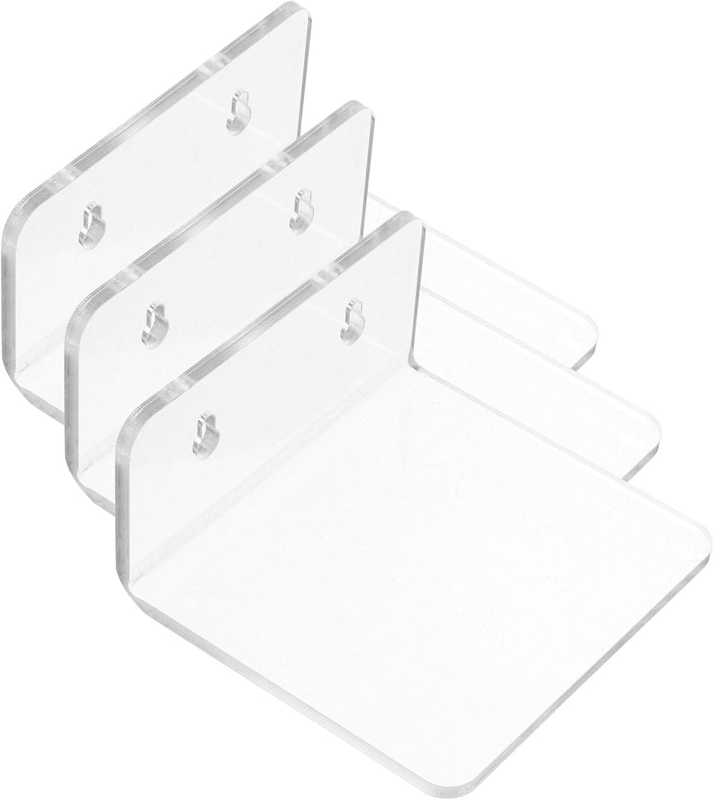 Adhesive Acrylic Wall Planter Stand 3pcs, Small Floating Plant Shelf for Indoor Window Flowerpot Display and Bonsai Storage Rack