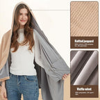 Heated Shawl Wraps for Women Men - Electric Blanket with Hoodie, Winter Warm Shawl Heating Scarf for Camping Fishing