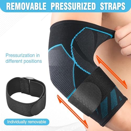 Arm & Elbow Compression Sleeve(1 Pair)，Tennis Elbow Braces for Tendonitis and Tennis Elbow，Arm Guards Supports golfer ，tennis elbow relief for women & men,elbow sleeve for weightlifting