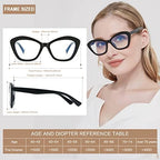 LKEYE Bifocal Reading Glasses for Women Designer Cat Eye Oversized Frame Blue Light Blocking Readers Oprah Stylish Eyewear