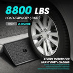 DNA Motoring 2pcs 2.1" Rise Rubber Curb Ramp Heavy Duty Loading Driveway Ramp Threshold Ramps 38.6" L x 5.9" W x 2.1" H for Loading Dock, Warehouse, Wheelchair, Motorcycles, Cars, TOOLS-00643