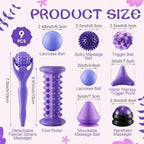 Ceenna 9 Pcs Massage Balls Set for Myofascial Point Release & Deep Massage Tissue Includes Lacrosse, 360° Rotating Mountable Ball, Spiky Balls, Hand Exercise Ball, Foot Roller