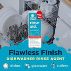 Nature Clean All Natural Dishwasher Rinse Aid Cleaner, Liquid Dishwasher Rinse Agent Spot-Free Glass & Cutlery in Hard Water, Non-Toxic Dish Washer Drying Agent & Stain Remover, 8 oz/250ml, Pack of 1