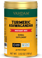 VAHDAM, Turmeric Ashwagandha - Ashwagandha with Turmeric, Ginger & Black Pepper | Non-GMO & Gluten Free | HERBAL SUPPLEMENT - 40 Servings