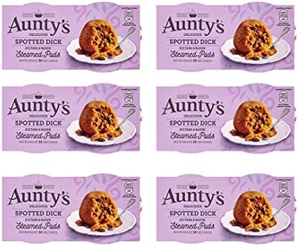 Bundle of 6 x 2pack Auntys Spotted Dick Steamed Puddings - 95g ea
