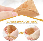 Healeved 4 Pairs Forefoot Shoe Pads Pain Relief Gel Cushion Pads for High Heels Breathable Invisible Forefoot Socks for Women Comfortable Arch Support