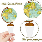 C L cooper life 48pcs Travel Adventurer Cupcake Topper Travel Adventurer Party Favors for Let The Adventure Begin Going Away Party Supplies