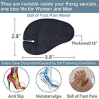 Metatarsal Pads Ball of Foot Cushions for Women and Men, Anti-Slip Flip Flop Pad, 3 Pairs Self-Adhesive Gel Forefoot Pads for Thong Heels Sandals (Transparent + Black + Beige)