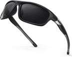 SKYFUEN Polarized Bifocal Reading Sunglasses,TR90 Wrap Sports Bifocal Build-In Sun Readers, Fishing/Driving