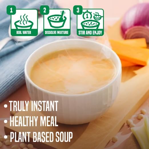 Lawasi Instant Healthy Soup – Quinoa & Vegetable Protein – 5 Packets, 3 Flavors – 15g Protein, 2g Fiber, 100 Calories – Non-GMO, Gluten-Free – Ready to Eat Superfood Meal